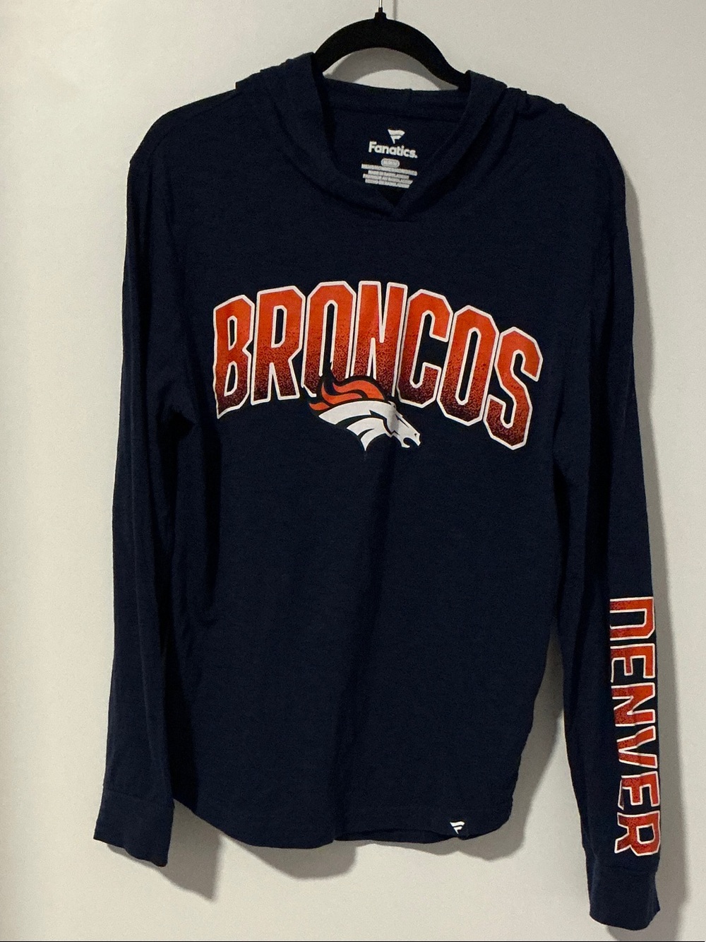 Fanatics Navy Denver Broncos Long Sleeve Hoodie